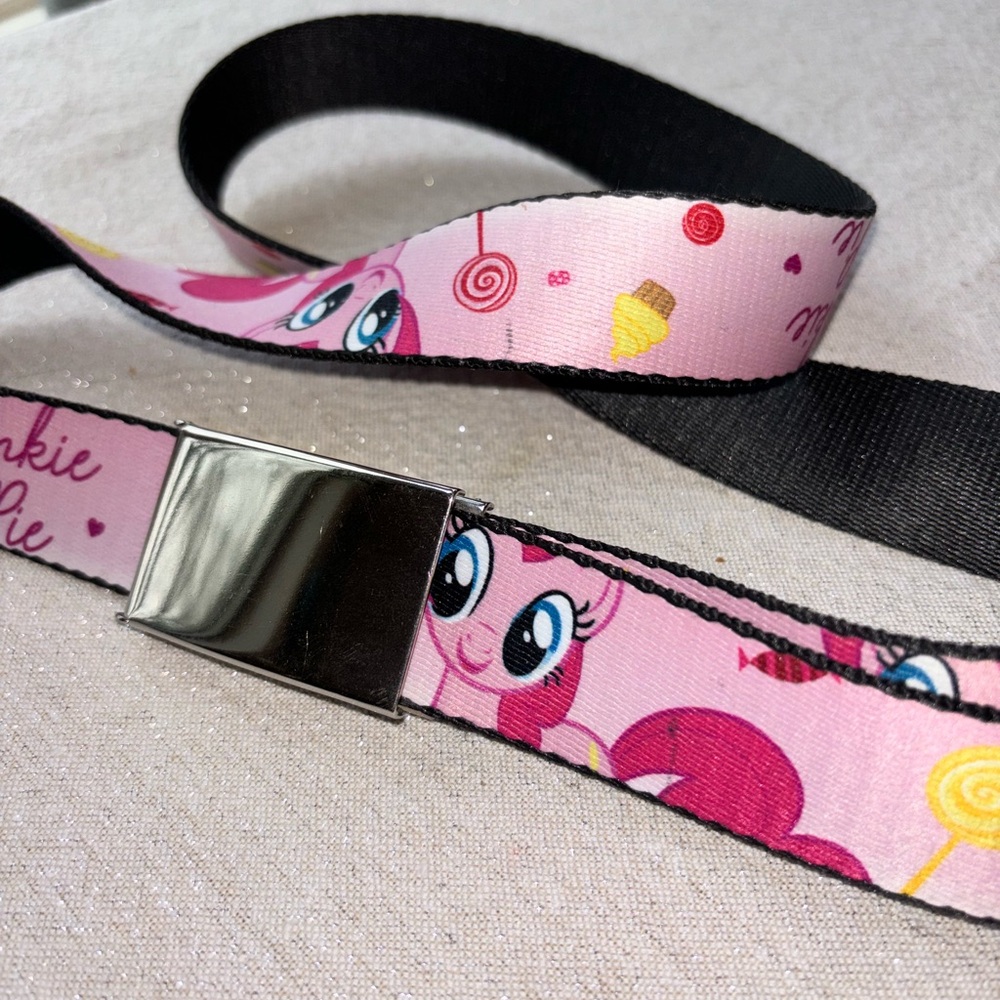 Vintage My Little Pony Pinkie Pie Belt with Silver Buckle